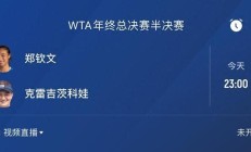 DB真人APP下载:郑钦文半决赛对手确定 23点冲决赛 获胜奖金高达127万美元